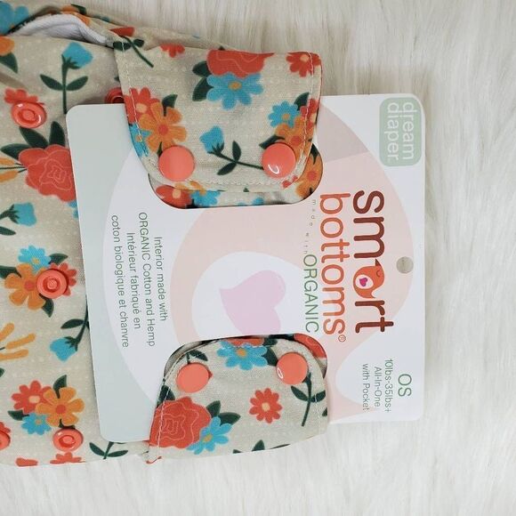 SMART BOTTOMS OS floral print dream cloth diaper - Picture 4 of 5